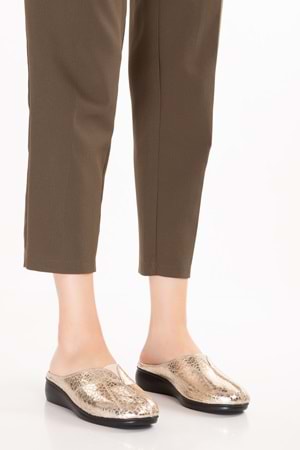 Gondol Kadın Hakiki Deri Rahat Dolgu Topuklu Sabo Ev Terlik özl.323 - Dore - 37