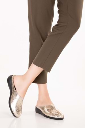 Gondol Kadın Hakiki Deri Rahat Dolgu Topuklu Sabo Ev Terlik özl.323 - Dore - 37