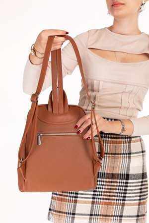 Gondol Kadın Günlük Şık Sırt Çantası ct.1026 - Taba Flötr - TEK EBAT