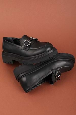 Gondol Hakiki Deri Kalın Taban Hafif Oxford Ayakkabı erp.742 - Siyah - 37