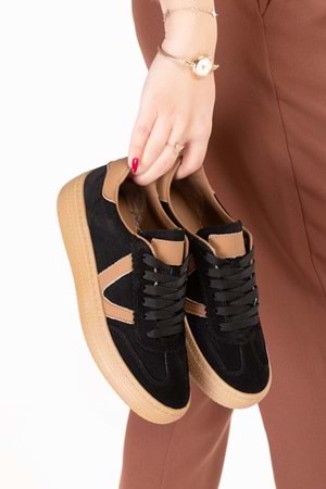 Gondol Içi Dışı Hakiki Deri Süet Anatomik Taban Hafif Spor Ayakkabı es.170 - Siyah Süet - 37