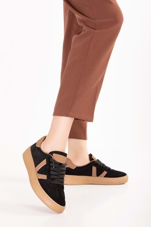 Gondol Içi Dışı Hakiki Deri Süet Anatomik Taban Hafif Spor Ayakkabı es.170 - Siyah Süet - 37