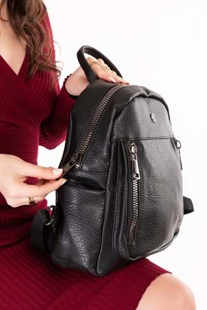 Gondol Kadın Kullanışlı Günlük Sırt Çantası ald.31124 - Siyah - TEK EBAT