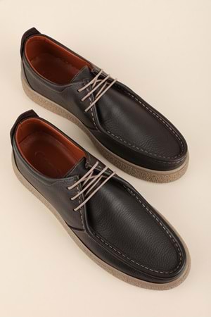 Gondol Erkek Hakiki Deri Casual Derby Ayakkabı (Moc-Toe) cz.102 - Kahverengi - 40