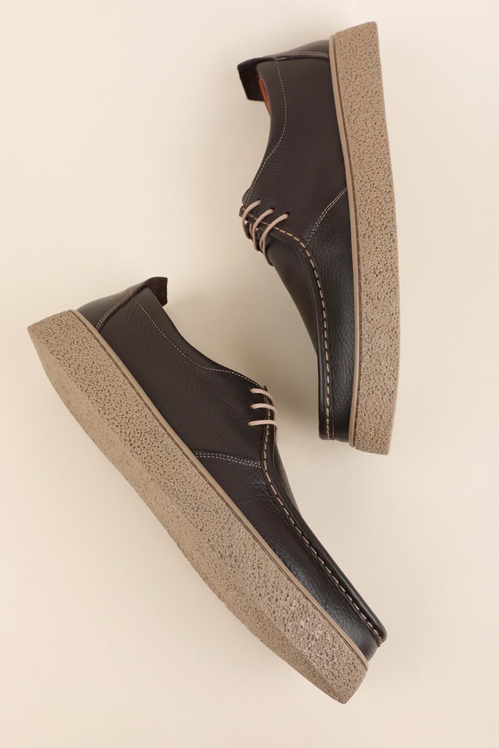 Gondol Erkek Hakiki Deri Casual Derby Ayakkabı (Moc-Toe) cz.102 - Kahverengi - 40