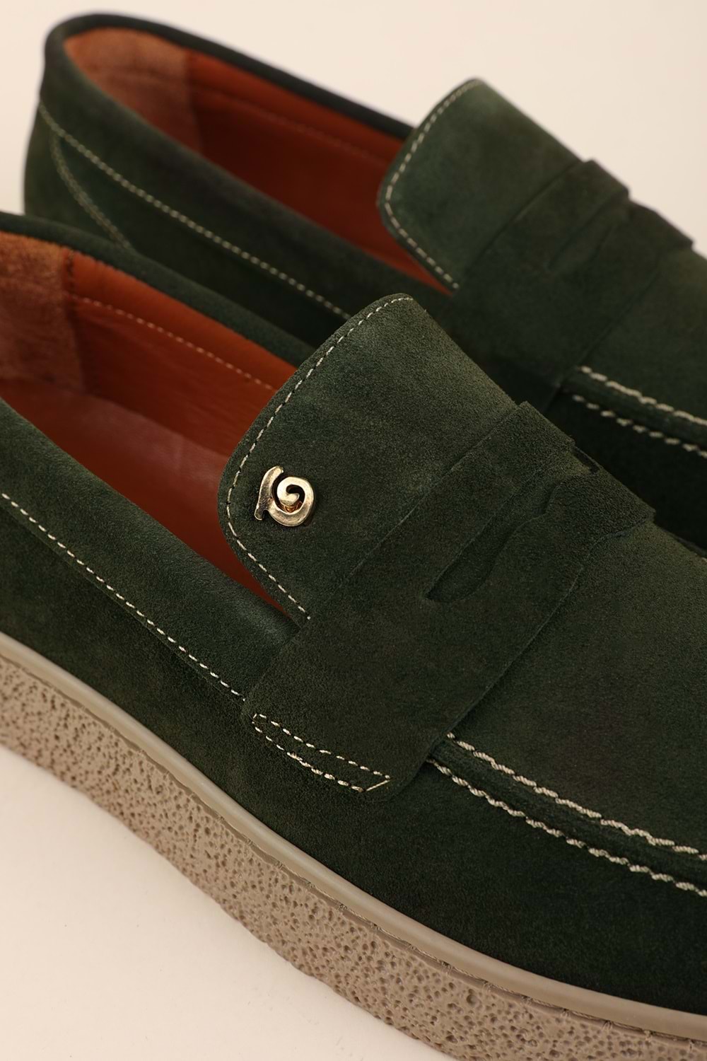 Gondol Erkek Hakiki Deri Casual Flötr Ayakkabı (Moc-Toe) cz.464 - Haki - 40