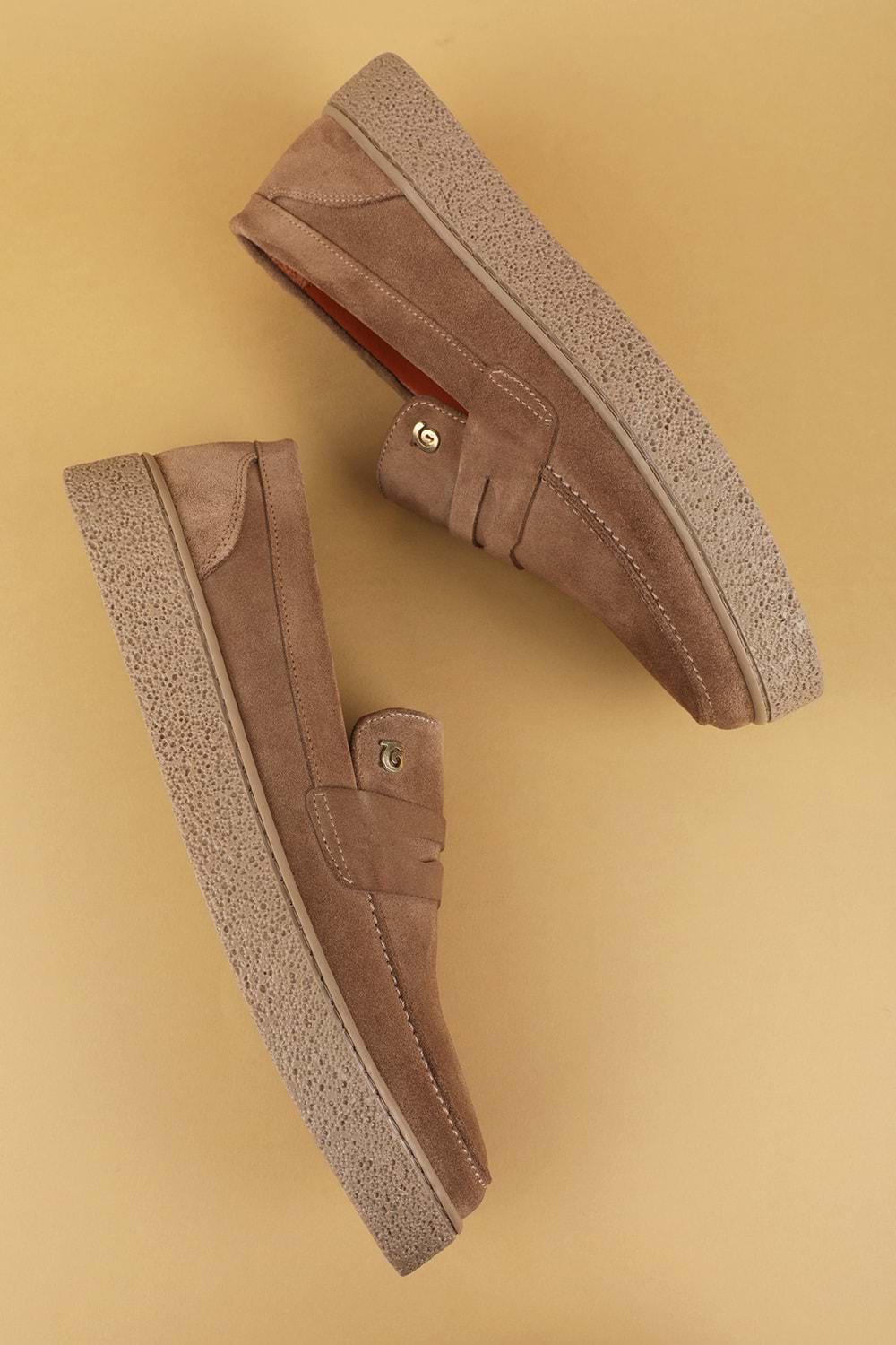 Gondol Erkek Hakiki Deri Casual Flötr Ayakkabı (Moc-Toe) cz.464 - Kum - 40