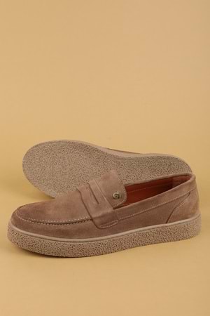 Gondol Erkek Hakiki Deri Casual Flötr Ayakkabı (Moc-Toe) cz.464 - Kum - 40