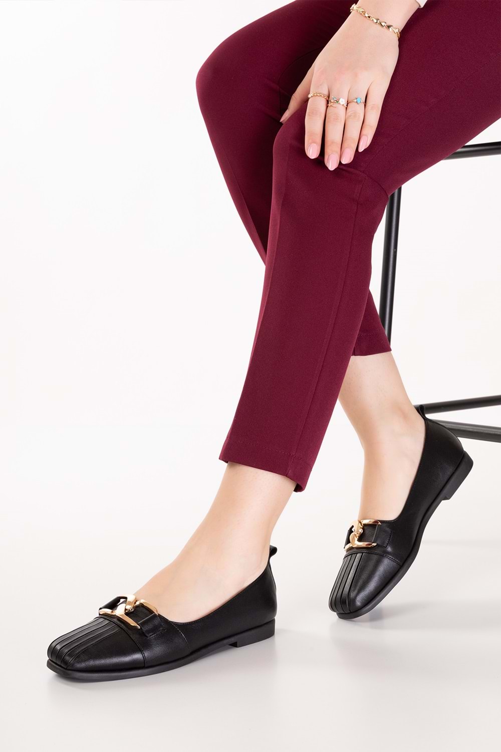 Gondol Hakiki Deri Esnek Rahat Taban Yumuşak Rahat Babet Ayakkabı alb.811 - Siyah - 37