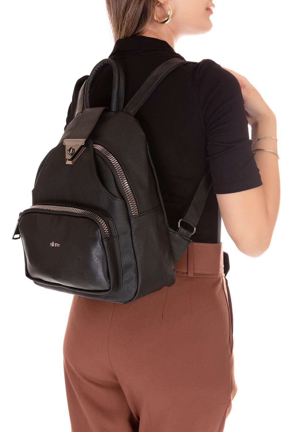 Gondol Kadın Taş Detaylı Günlük Sırt Çantası ald.1250 - T.Black - TEK EBAT