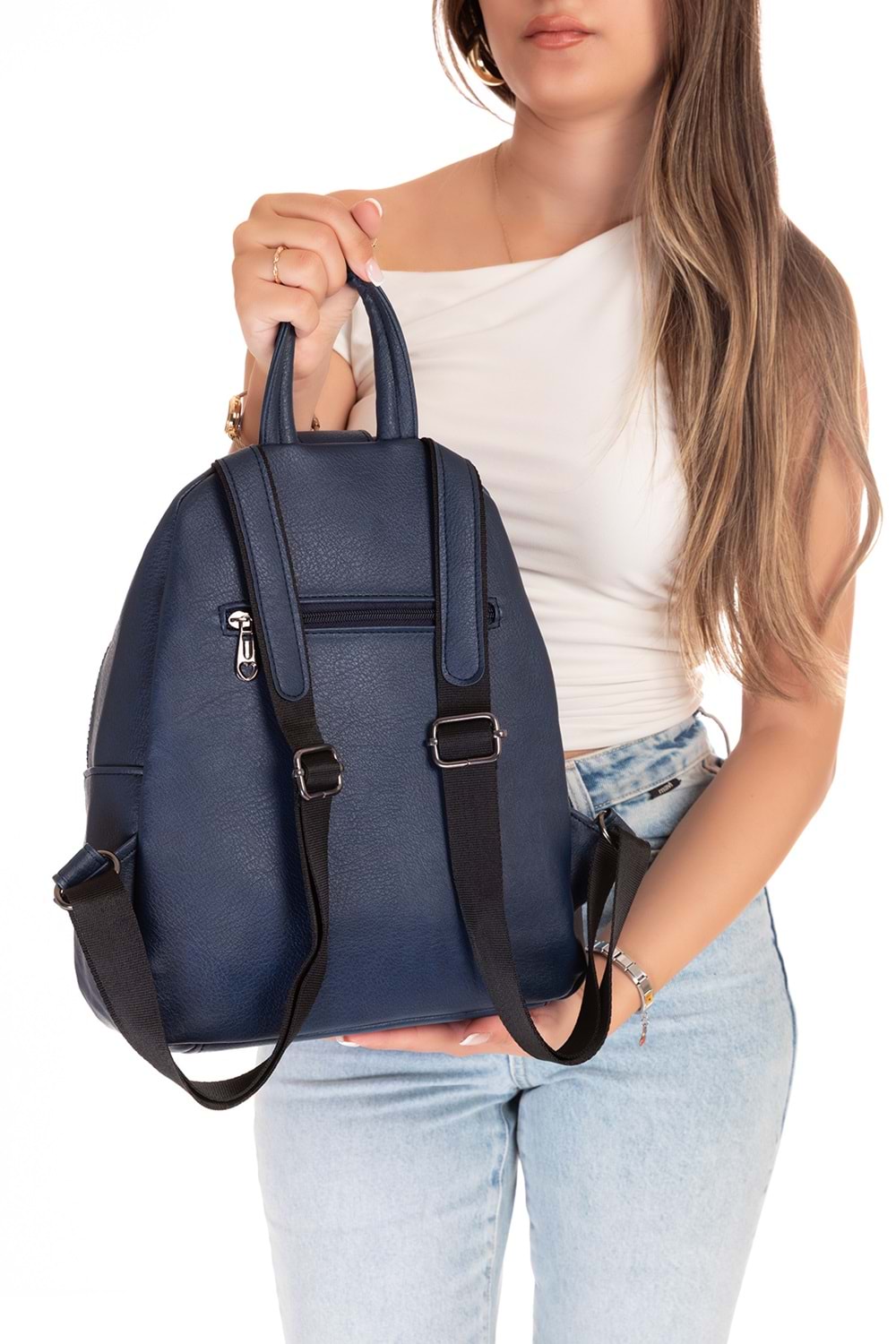 Gondol Kadın Taş Detaylı Günlük Sırt Çantası ald.1250 - T.Blue - TEK EBAT