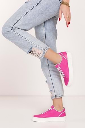 Gondol Hakiki Deri Taş Detay Anatomik Taban Spor Ayakkabı Als.1358 - Barbie - 37