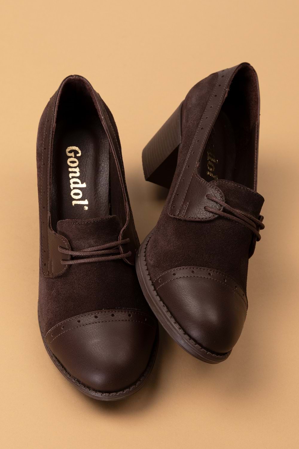 Gondol Kadın Hakiki Deri Rahat Topuklu Ayakkabı anl.7078 - Kahverengi - 40