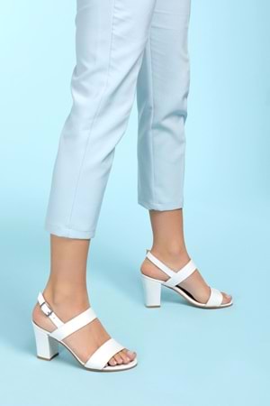 Gondol Kadın Hakiki Deri Klasik Günlük Rahat Topuklu Ayakkabı şhn.48 - Beyaz - 39